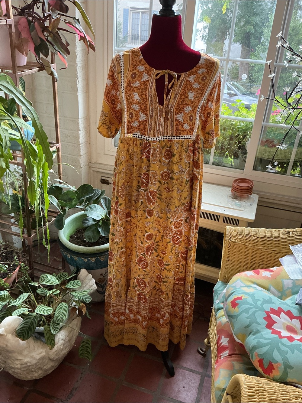 Floral Yellow Maxi Dress